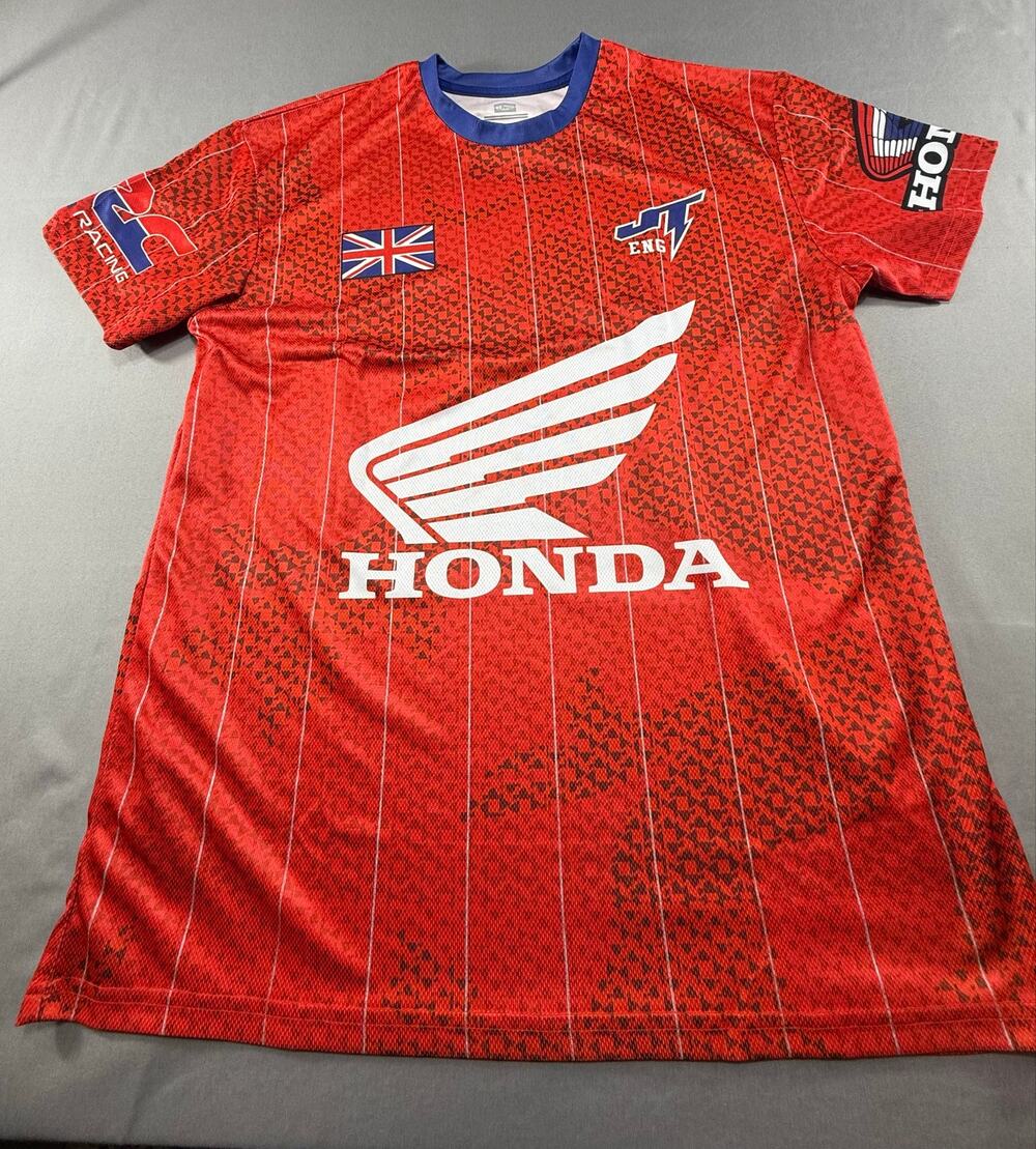 Honda Racing JT ENG Motocross Jersey Men’s Large Red Pinstripe NWOT Blokecore